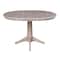 International Concepts Round 36 in Rd Top Pedestal Table, 12 in Leaf, 28.9 inH, Dining Ht, Washed Gray Taupe, 36 in W, 48 in L K09-36RXT-27B - alternate 8